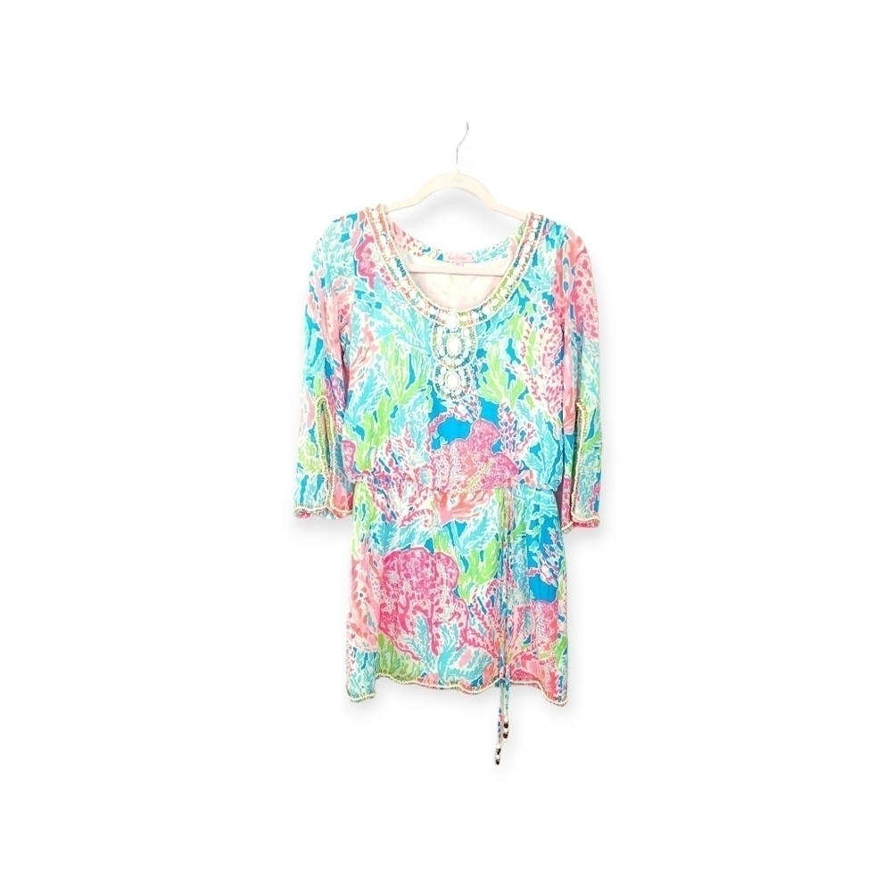 Lilly Pulitzer delisa beaded dress in let's cha-cha  size xs - Picture 8 of 9